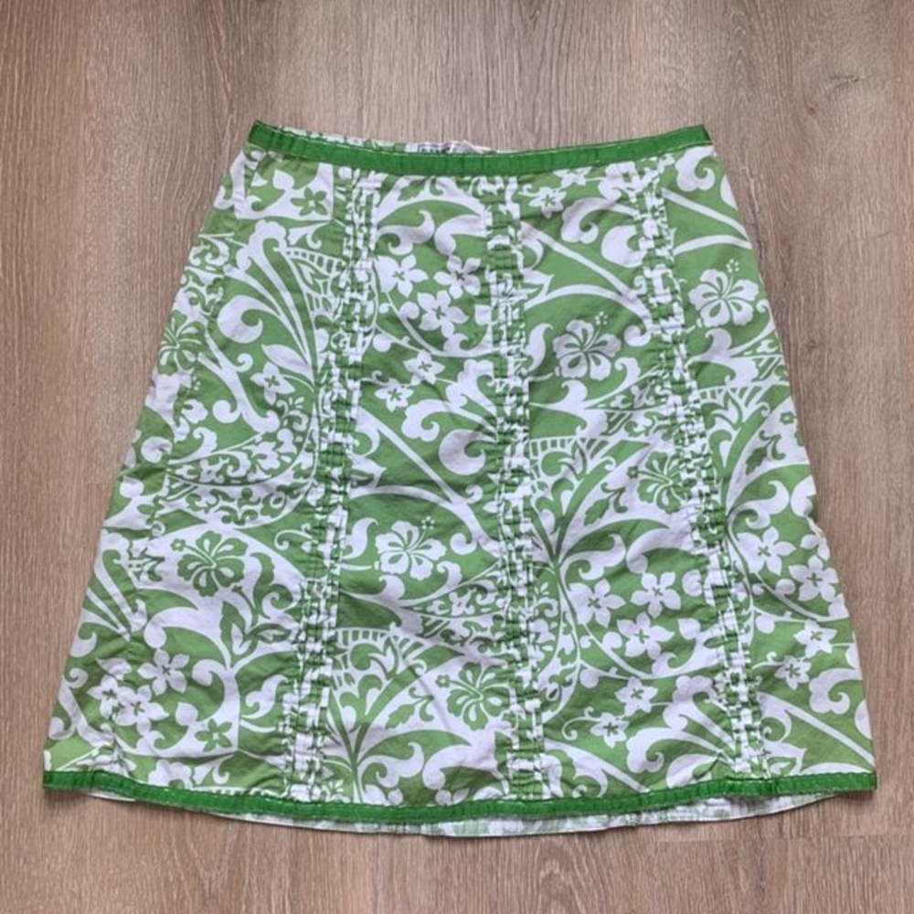 GREEN HAWAIIAN MIDI SKIRT